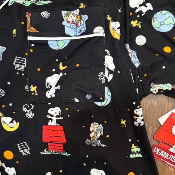 Peanuts Black and White Space Pajama Set Ultra Soft - Picture 4 of 13